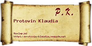 Protovin Klaudia névjegykártya