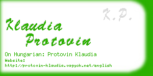 klaudia protovin business card